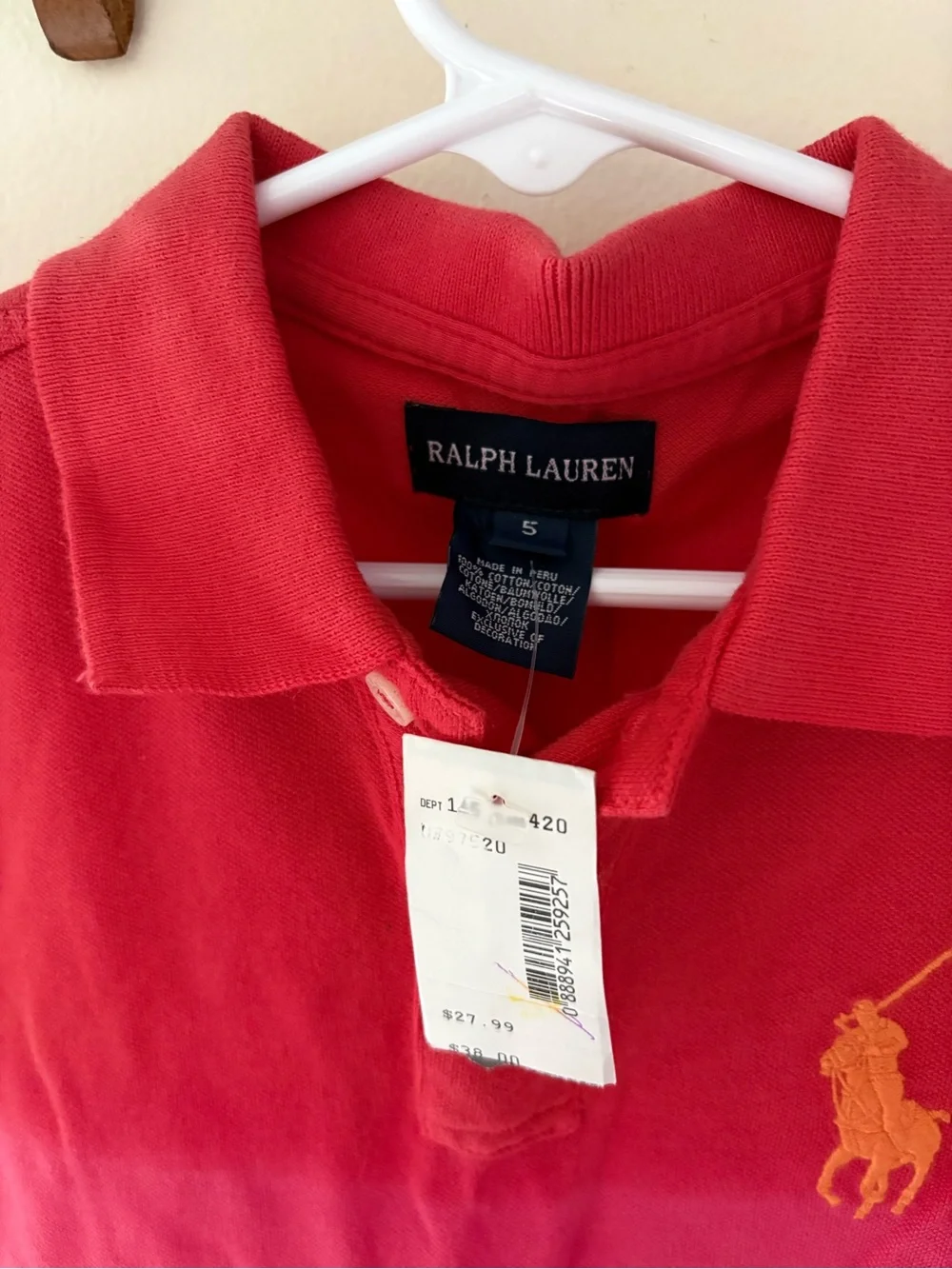 NWT Vintage Y2K Polo Ralph Lauren Ombré Shirt Size 5